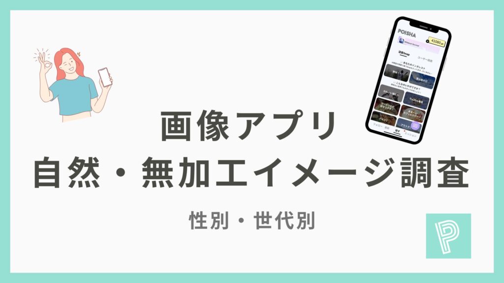 画像アプリ 自然・無加工アプリイメージ調査 性別・世代別