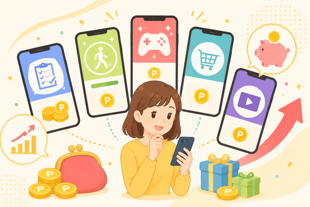 複数のアプリを併用して、効率よく稼ぐ
