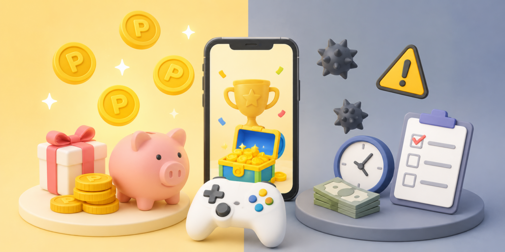 ポイ活ゲームで稼ぐメリットと注意点