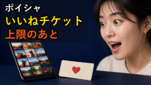ポイシャのいいねチケットとは｜通常上限のあとに使う