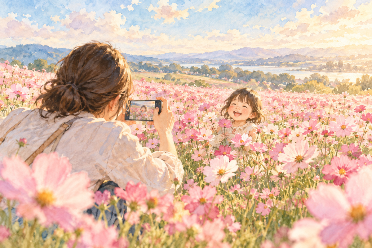 人と一緒に撮るときは顔を基準にする