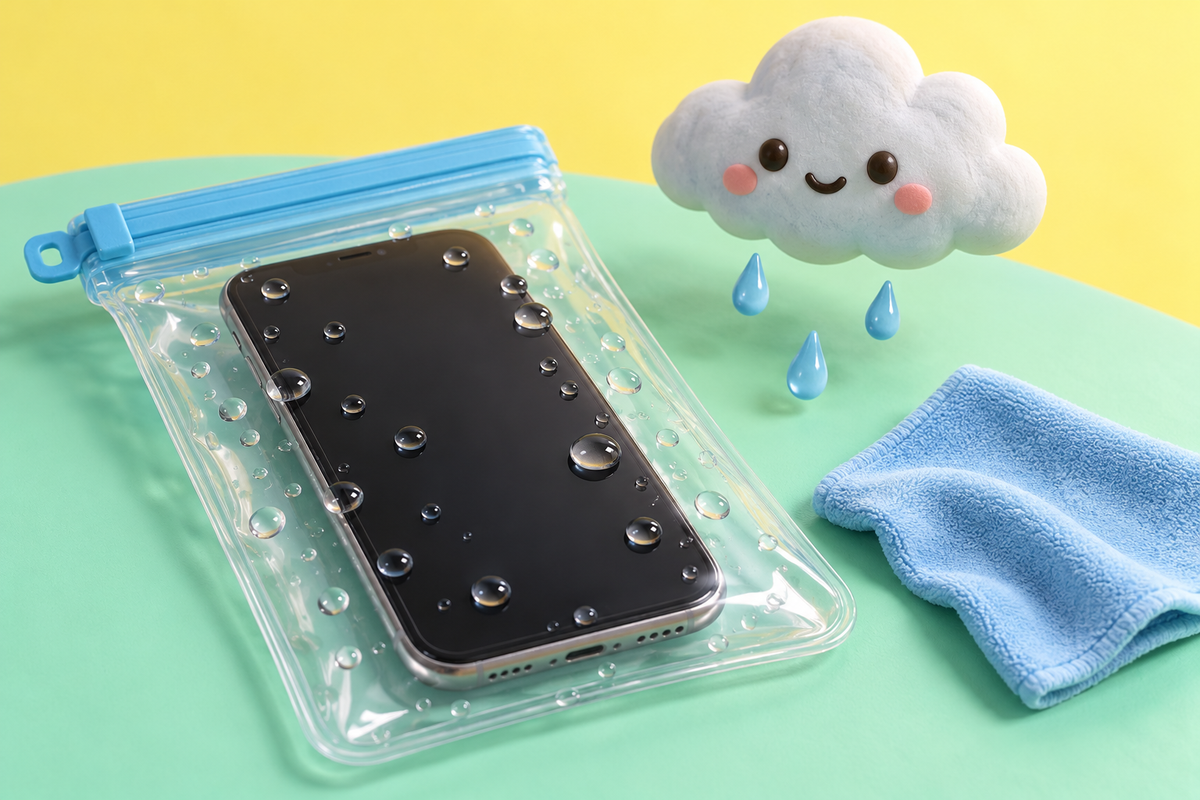 スマホを濡らさない、暗さに負けない
